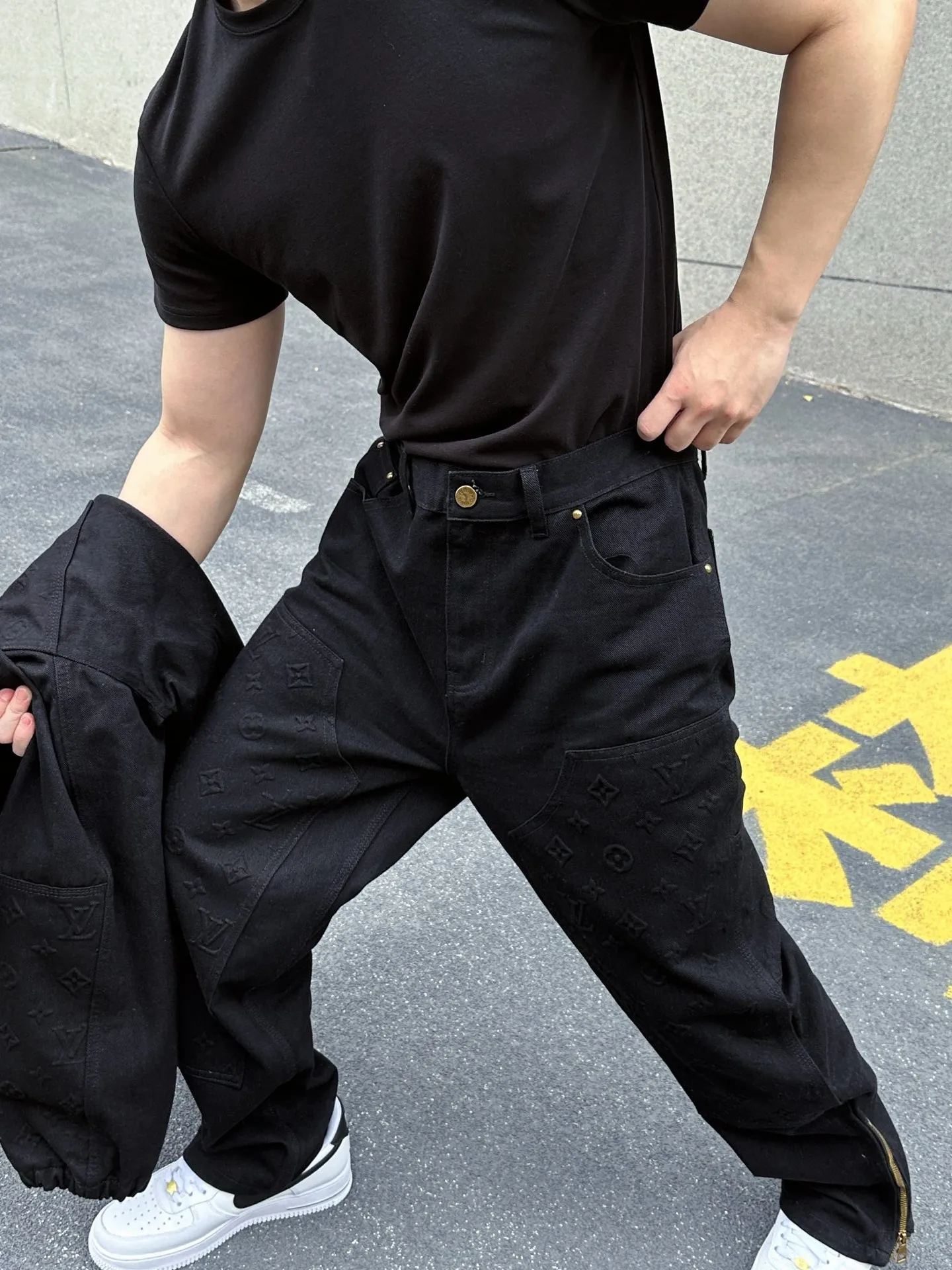 Louis Vuitton/Louis Vuitton embossed embossed presbyopic work jeans